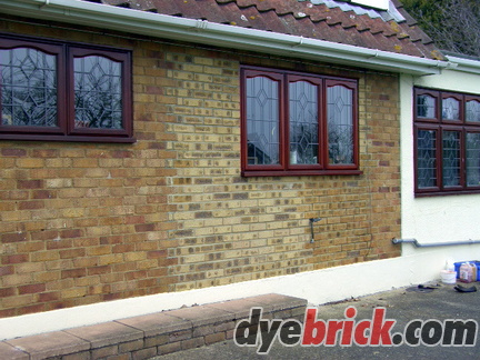 Brick Tinting half done 3